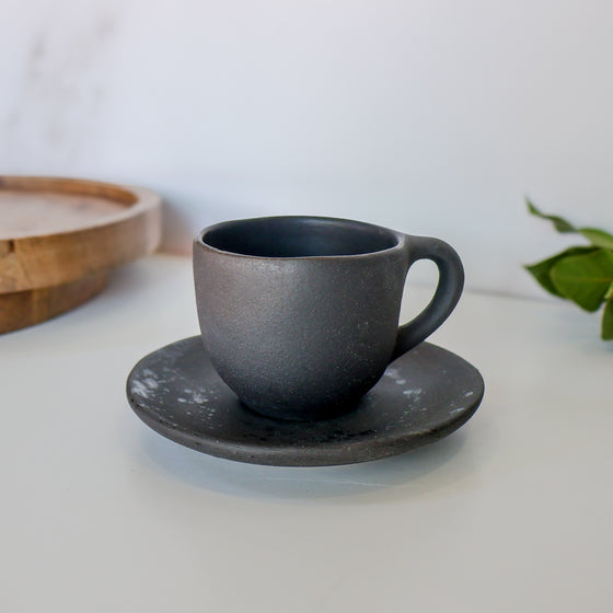 Earth Espresso Cup & Saucer | Coal