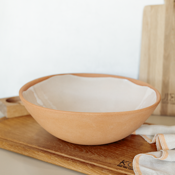 Country Serving Bowl | Terracotta & Off-White