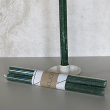  Frosted Dinner Candle Set | Dark Green