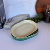 Oval Tapas Bowl - Large | Emerald Green & Off-white