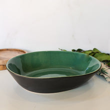  Riviera Oval Bowl | Jade Green & Coal