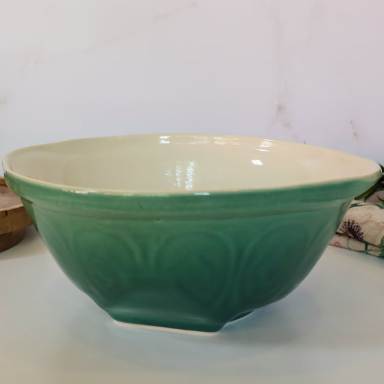 Country Mixing Bowl | Jade Green & Off White