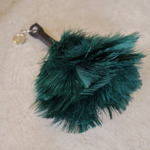  Ostrich Feather Keyring | Dark Green