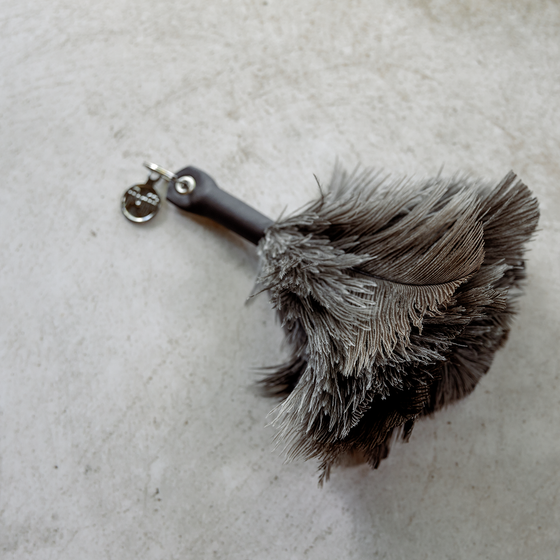 Ostrich Feather Keyring | Grey