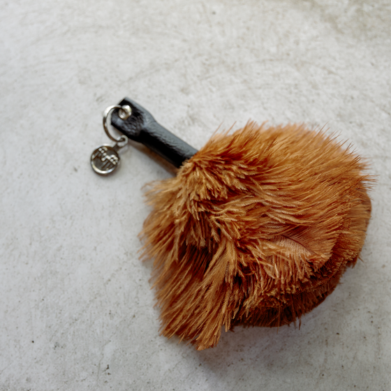 Ostrich Feather Keyring | Rust