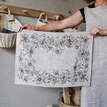  Anemone Tea Towel | Black - 100% Linen